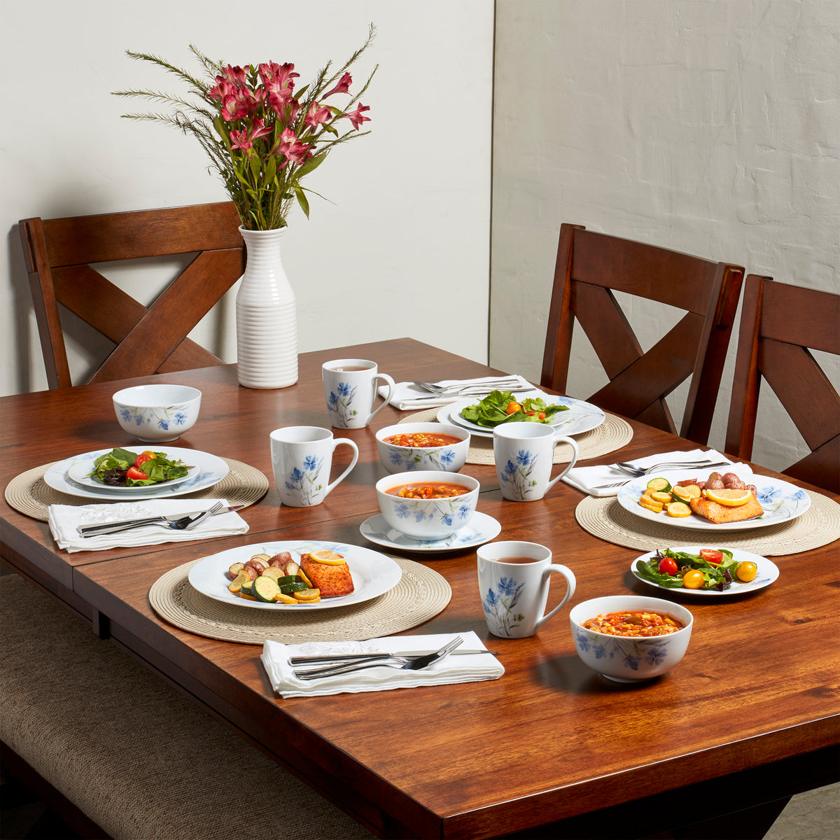 16-Piece Porcelain Dinnerware Set, Wildflower