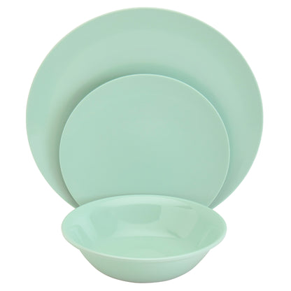 12-Piece Melamine Dinnerware Set, Mint Green