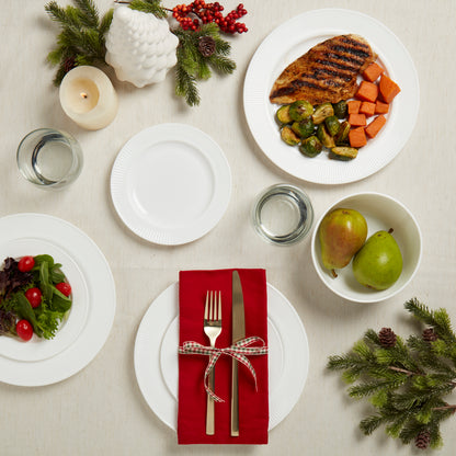 12-Piece White Opal Glass Dinnerware Set, Texture
